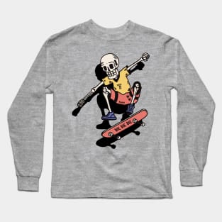 Skateboard Skeleton Skater Long Sleeve T-Shirt